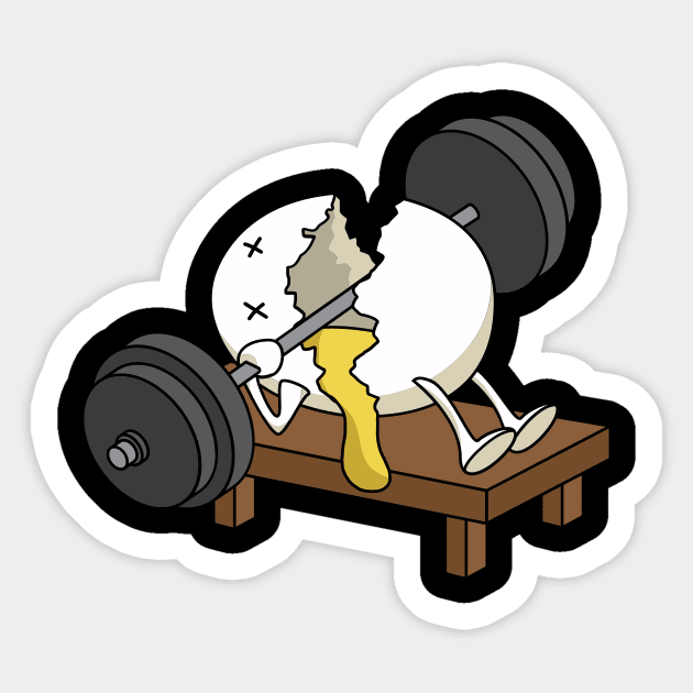 Smashed Egg Lifting Workout Sticker by maxcode